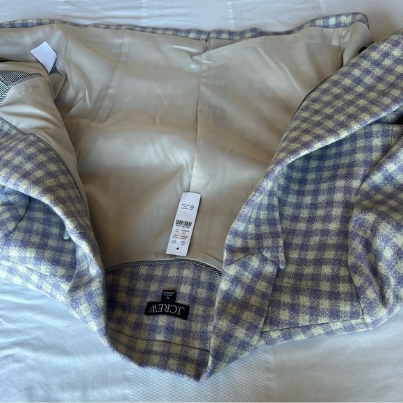 J.Crew Cropped double breasted blazer in Size 14 Heather Grey Purple Plaid - Picture 5 of 14